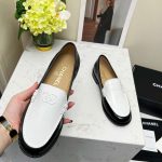 Chanel Moccasins Loafers White For Women