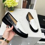 Chanel Moccasins Loafers White For Women