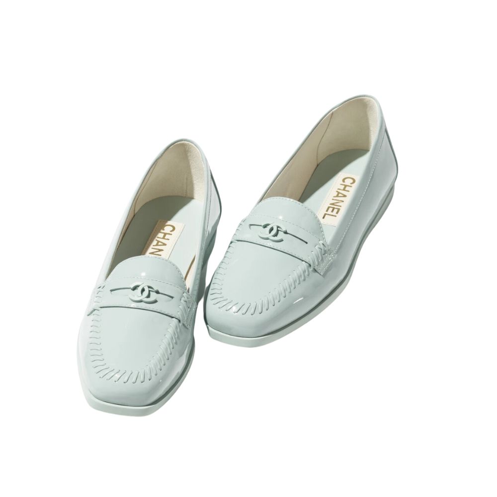 Chanel Moccasins Light Blue For Women- G45409 B15232 NT973