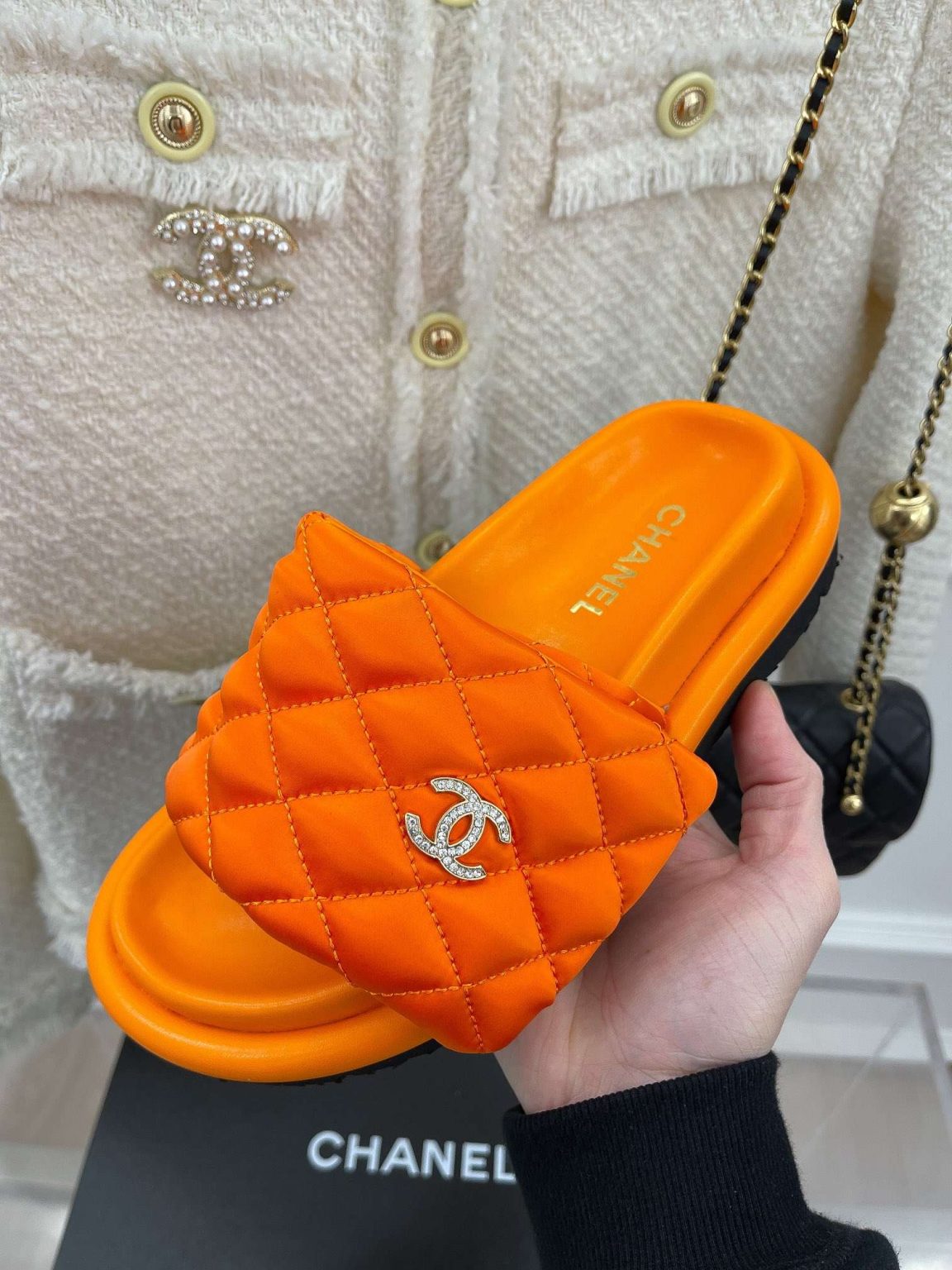 Chanel Mules Orange For Women