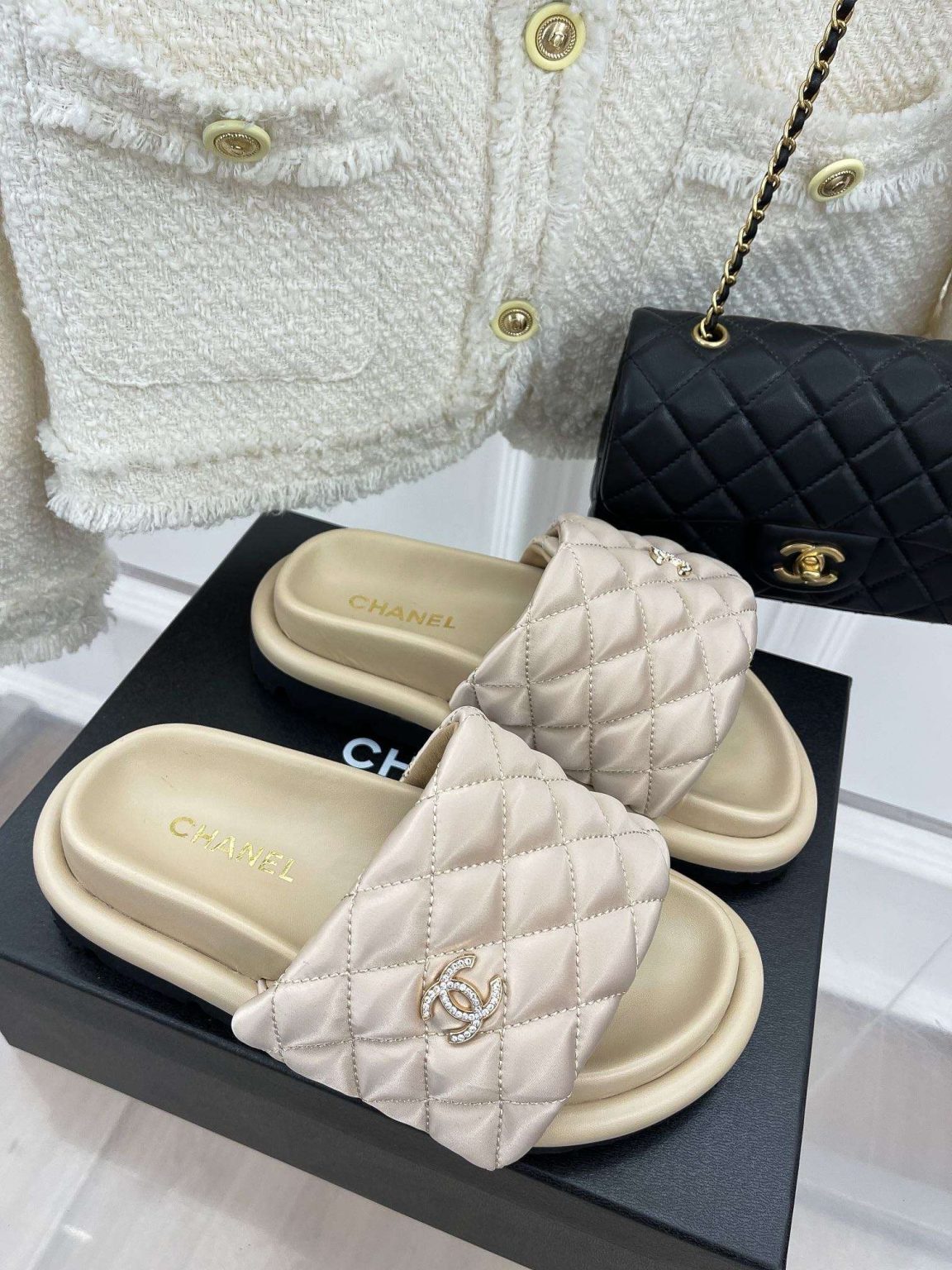 Chanel Mules Beige For Women