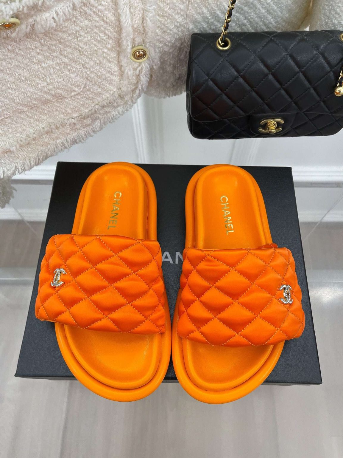 Chanel Mules Orange For Women