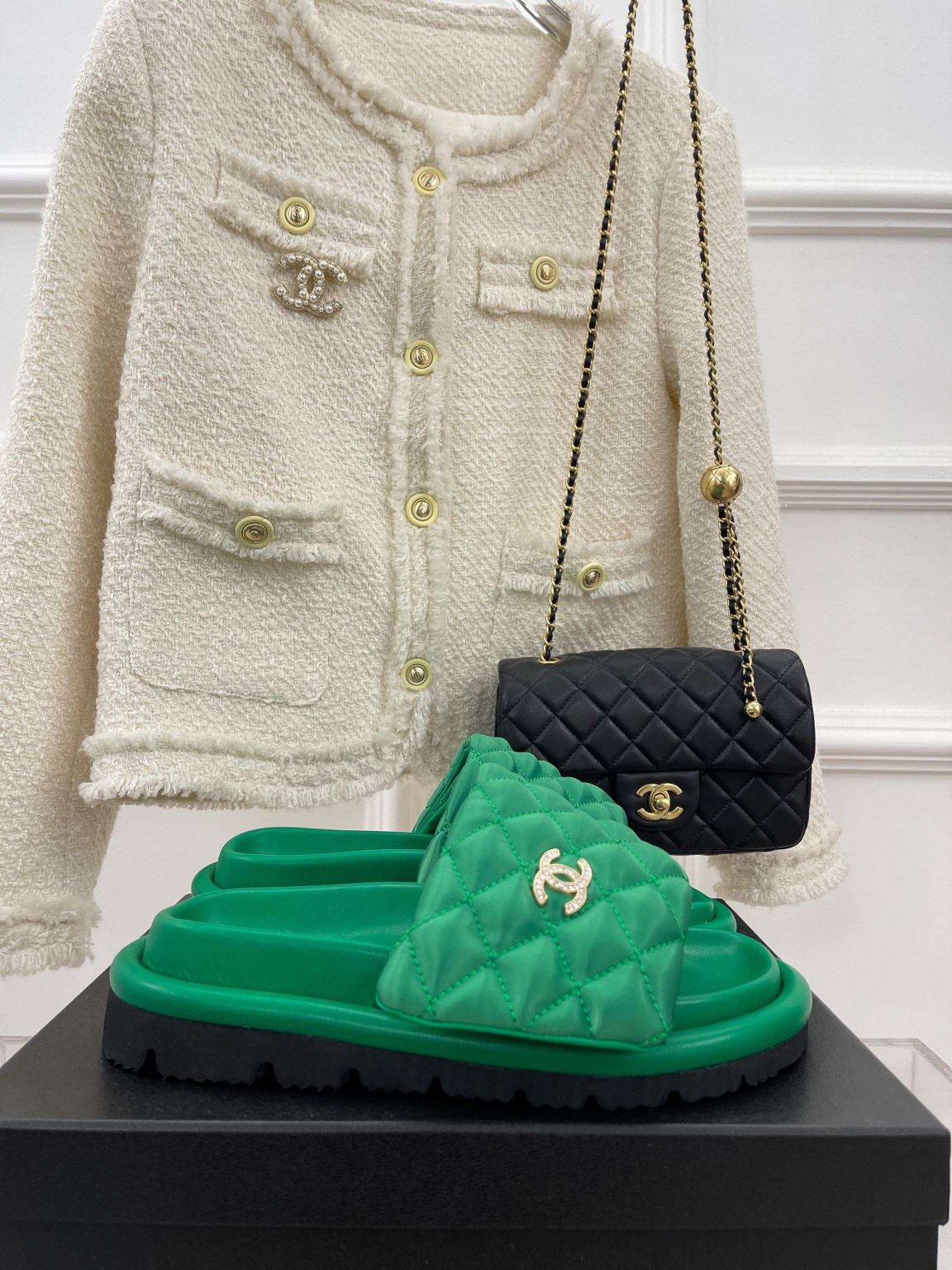 Chanel Mules Green For Women