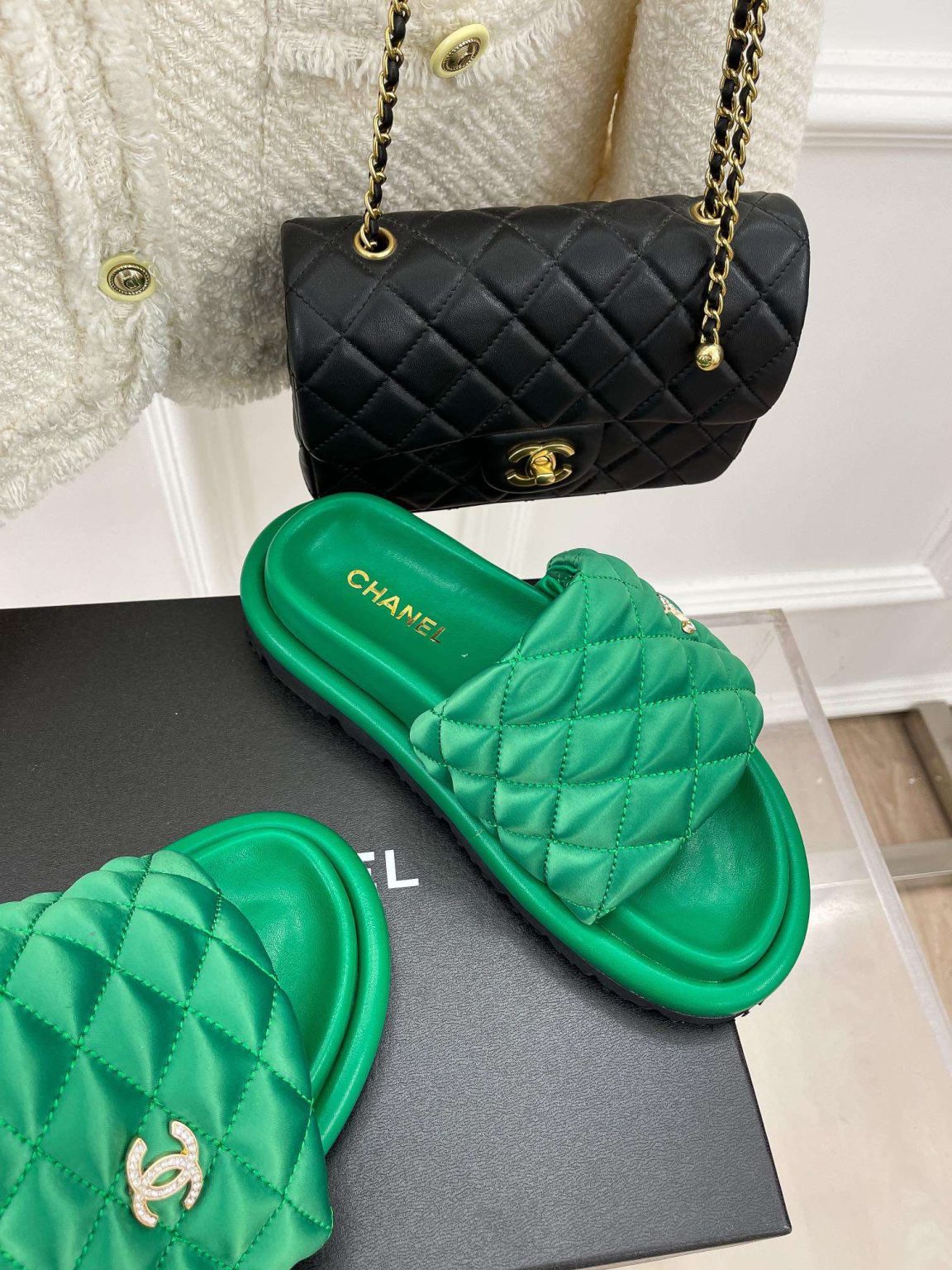 Chanel Mules Green For Women