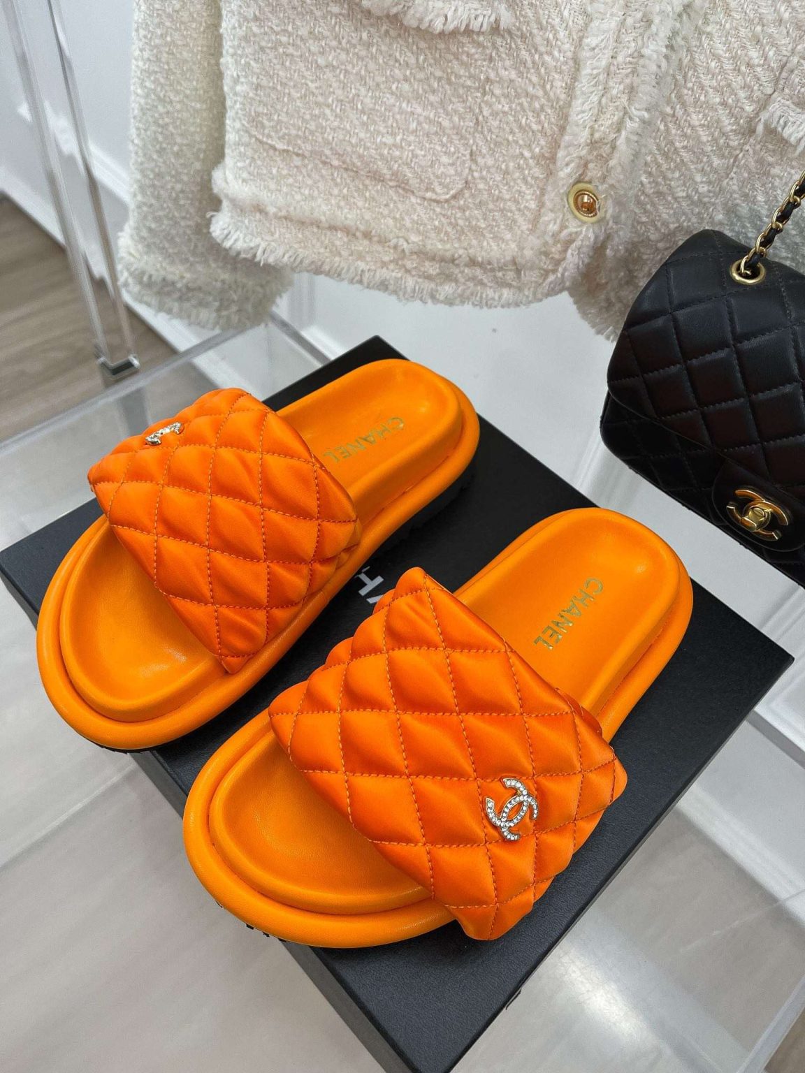 Chanel Mules Orange For Women