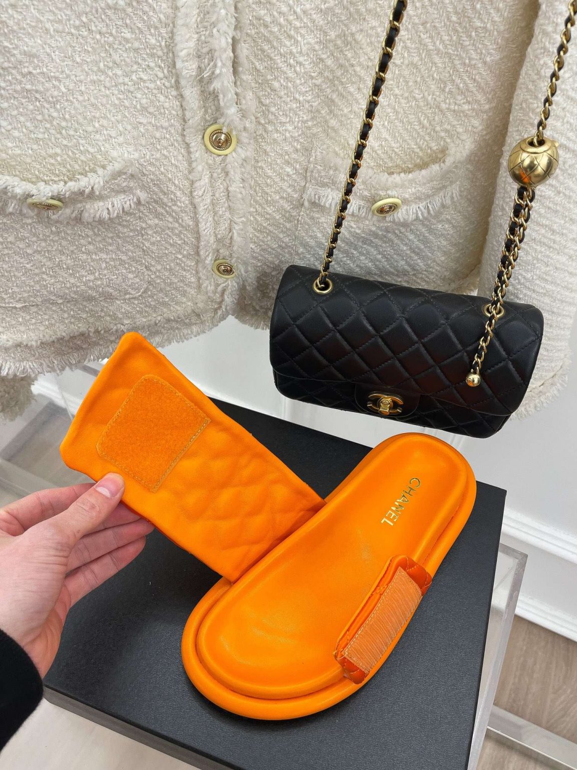 Chanel Mules Orange For Women