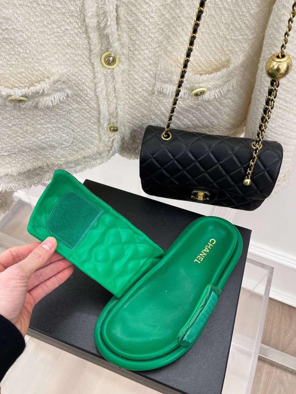 Chanel Mules Green For Women