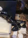 Chanel Patent Chain Loafers Black For Women