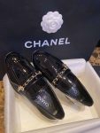 Chanel Patent Chain Loafers Black For Women