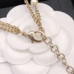 Chanel Pearl Double C Rice Beads Large And Small Necklace Gold For Women