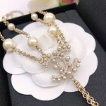 Chanel Pearl Double C Rice Beads Large And Small Necklace Gold For Women