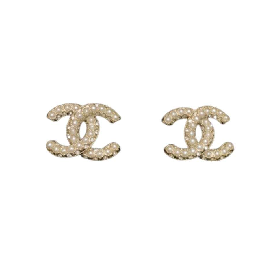 Chanel Pearl Earrings Gold For Women