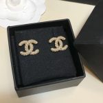 Chanel Pearl Earrings Gold For Women