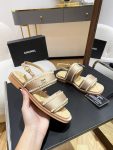 Chanel Pearl Flat Sandals Brown For Women