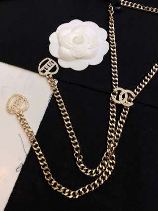 Chanel Pearl Heart Necklace Gold For Women