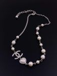 Chanel Pearl Love Necklace White For Women