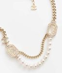 Chanel Pearl Necklace Gold For Women