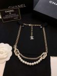 Chanel Pearl Necklace Gold For Women