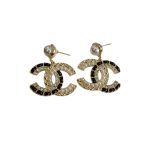 Chanel Pearl Stud Earrings White For Women