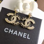 Chanel Pearl Stud Earrings White For Women