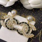 Chanel Pearl Stud Earrings White For Women