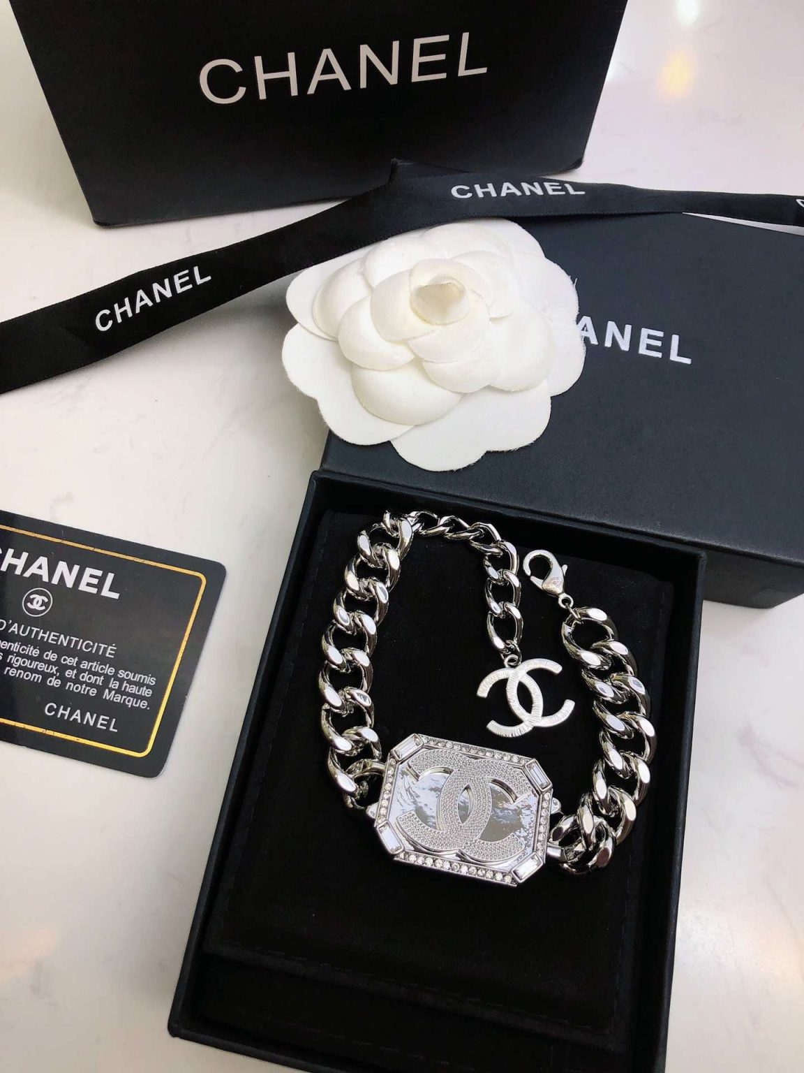 Chanel Perfume Bracelet Silver For Women