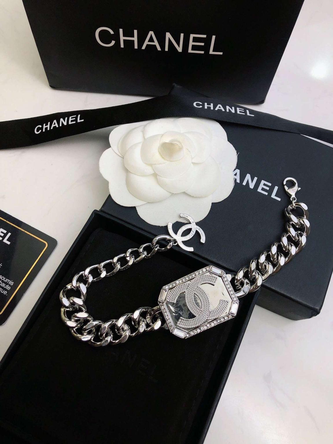 Chanel Perfume Bracelet Silver For Women