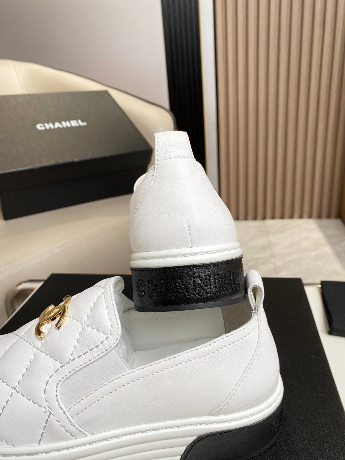 Chanel Platform Casual Style Plain White For Women