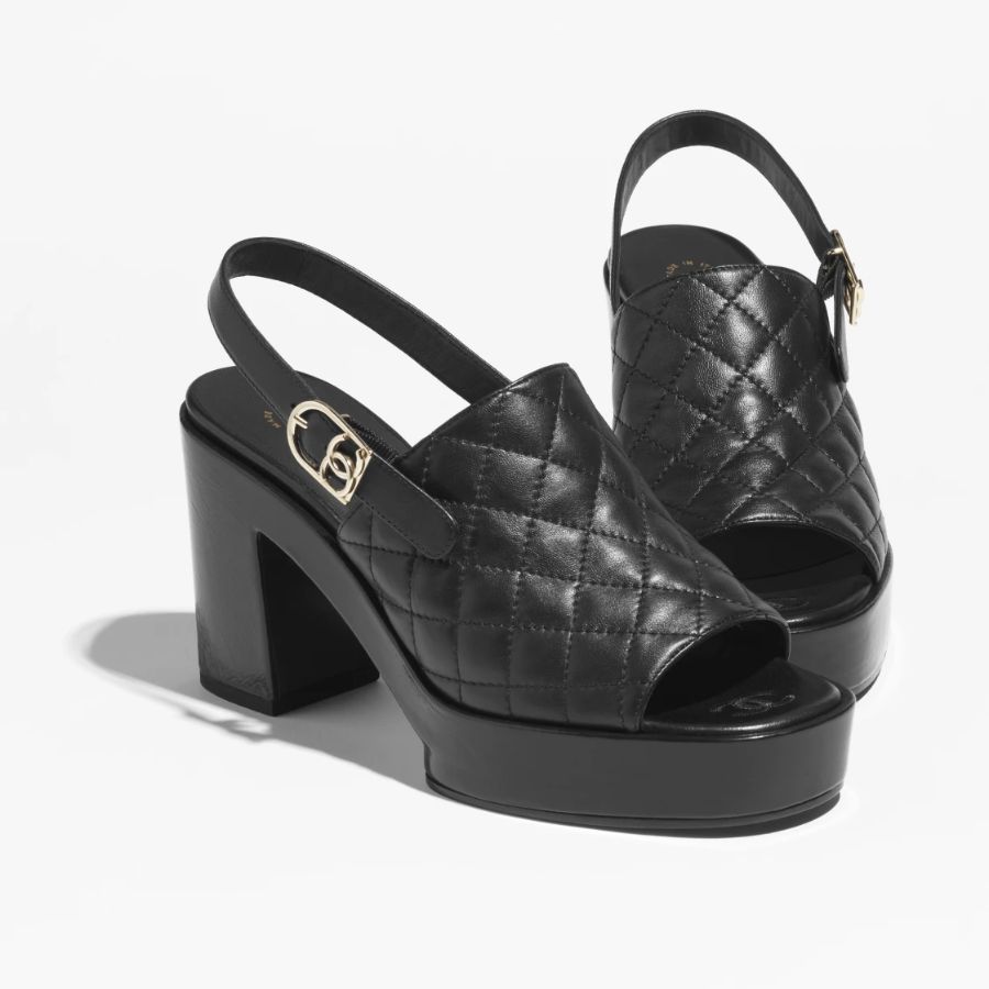 Chanel Sandals Black For Women- G45567 X01000 94305