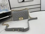 Small Boy Handbag Black/White/Grey For Women 8.2in/21cm