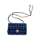 Small Flap Bag With Top Handle Blue For Women 9.8in/25cm