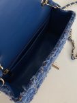 Small Flap Bag With Top Handle Blue For Women 9.8in/25cm