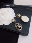 Chanel Stone Oval Earrings Gold For Women