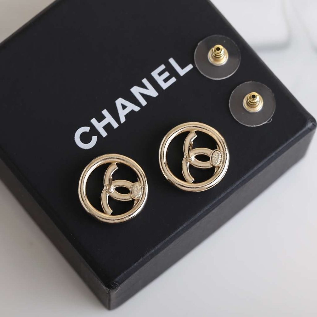 Chanel Stud Earrings Gold For Women