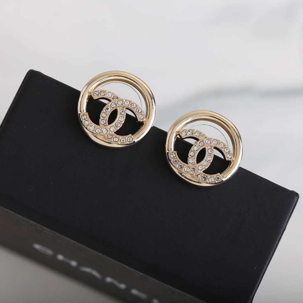 Chanel Stud Earrings Gold For Women