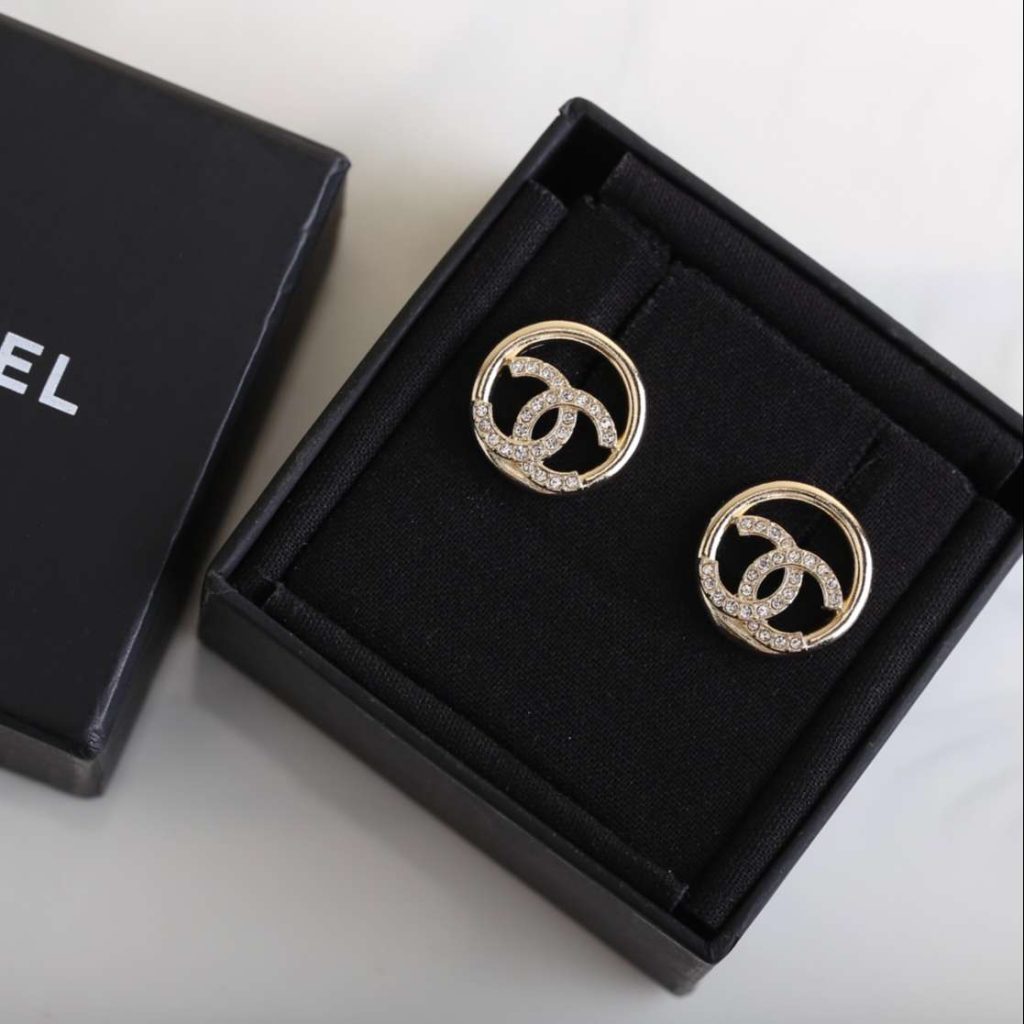 Chanel Stud Earrings Gold For Women