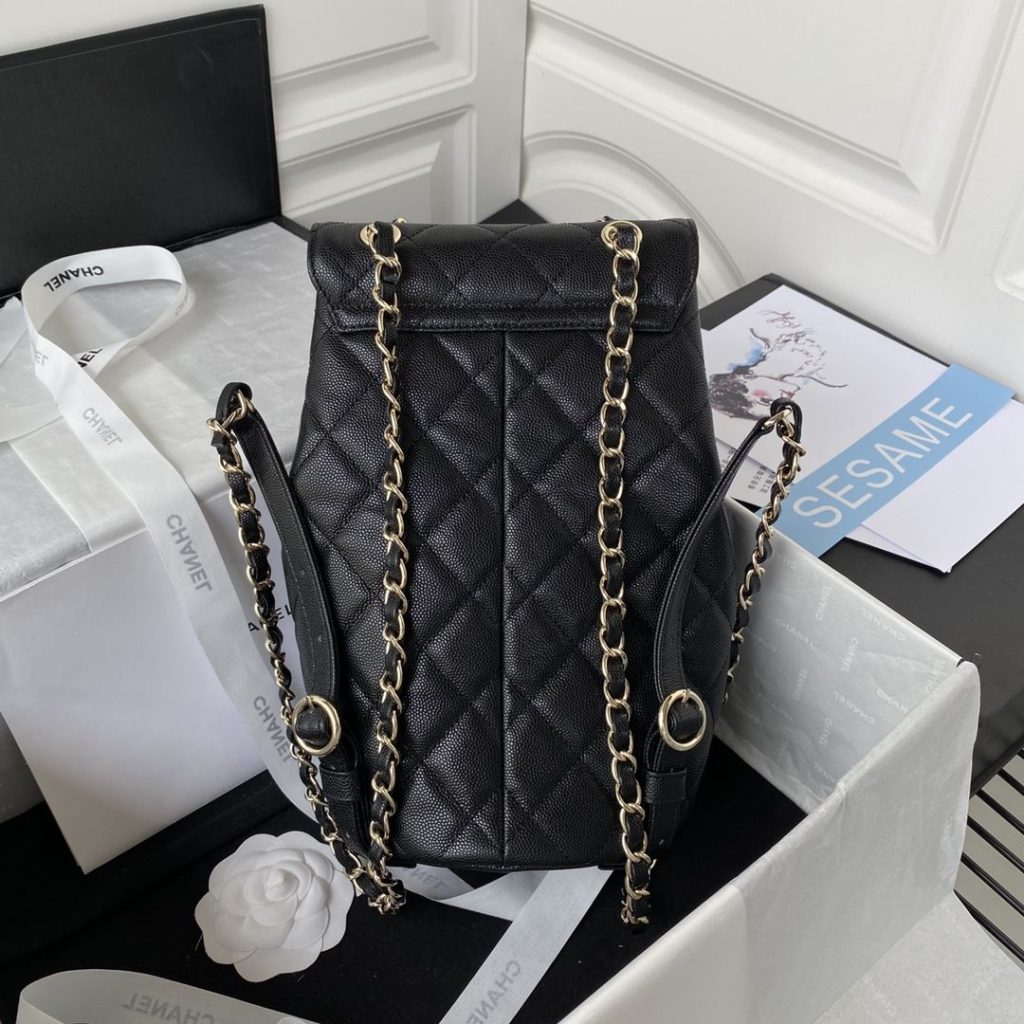 Chanel Taurus Backpack Black For Women 10in / 25.5cm AS3200