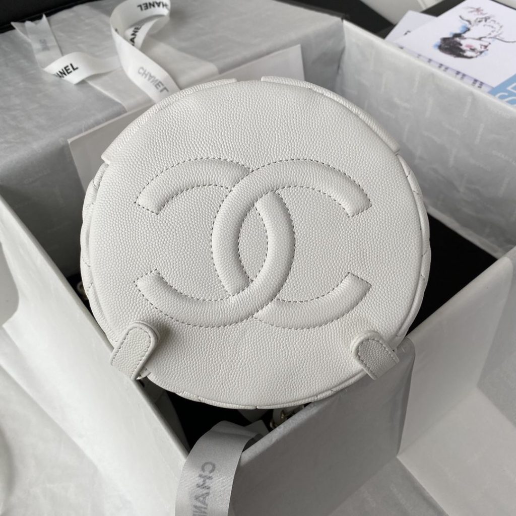 Chanel Taurus Backpack White For Women 10in / 25.5cm AS3200