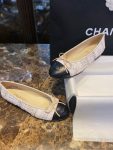 Chanel Tweed Ballet Flats White For Women