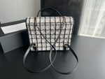 Tweed Large Backpack Black/White For Women 12.5in/32cm