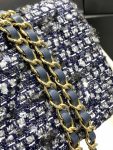 Chanel Tweed Mini Flap Bag Dark Blue For Women 20cm / 7.9in AS01116