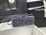 Chanel Tweed Mini Flap Bag Dark Blue For Women 20cm / 7.9in AS01116