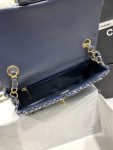 Chanel Tweed Mini Flap Bag Dark Blue For Women 20cm / 7.9in AS01116