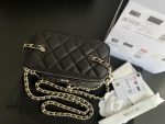 Vanity With Chain Shoulder Bag Black/White For Women 6.6in/17cm AP3012