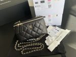 Vanity With Chain Shoulder Bag Black/White For Women 6.6in/17cm AP3012