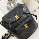 Chanel Vintage Duma Backpack Black For Women 8.3in / 21cm