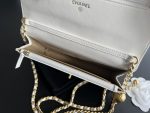 Wallet On Chain Black/White/Yellow For Women 7.5in/19cm AP1450