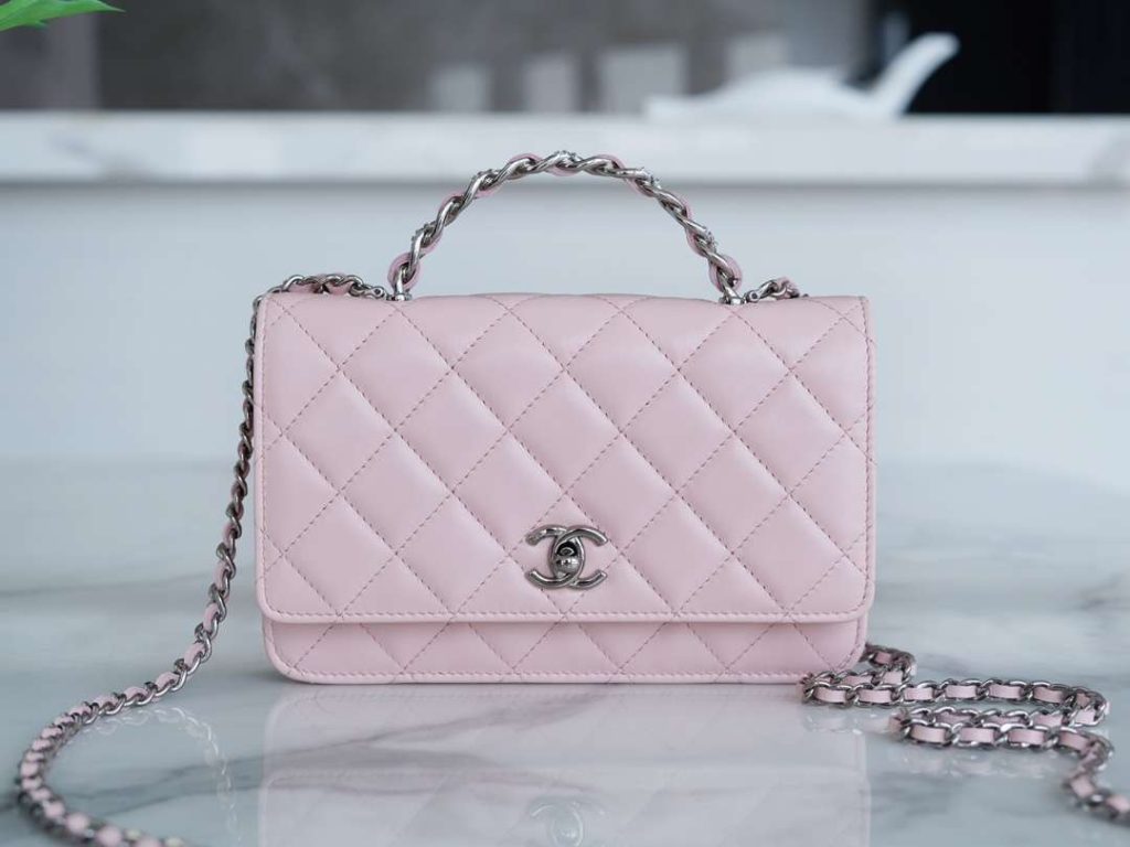 Chanel Woc Wallet On Chain Pink For Women 19cm / 7.5in