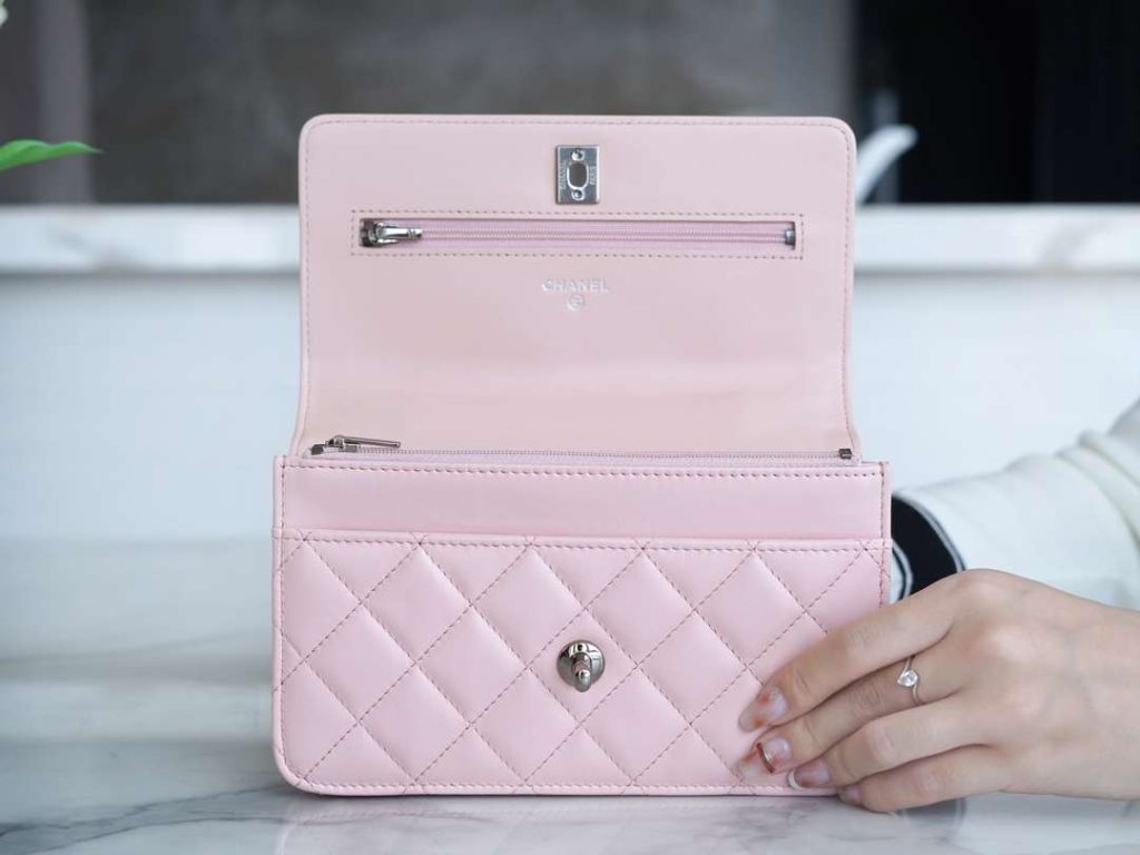 Chanel Woc Wallet On Chain Pink For Women 19cm / 7.5in