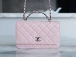 Chanel Woc Wallet On Chain Pink For Women 19cm / 7.5in